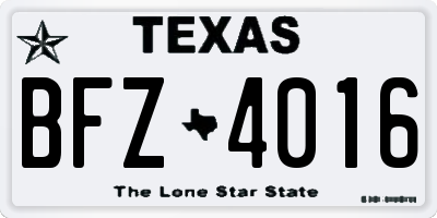 TX license plate BFZ4016