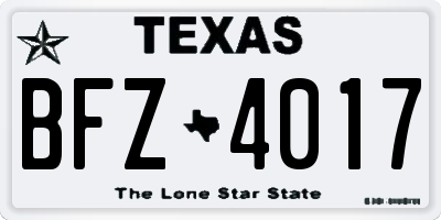 TX license plate BFZ4017