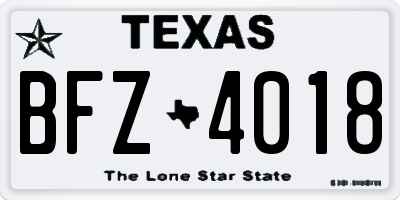 TX license plate BFZ4018