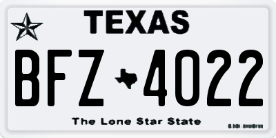 TX license plate BFZ4022