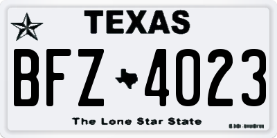 TX license plate BFZ4023
