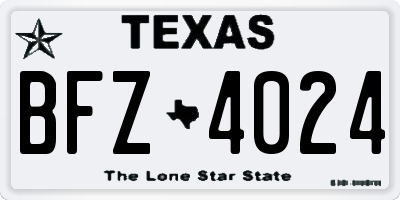TX license plate BFZ4024
