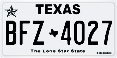 TX license plate BFZ4027