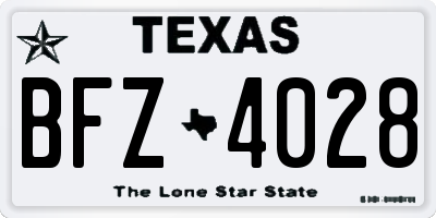 TX license plate BFZ4028