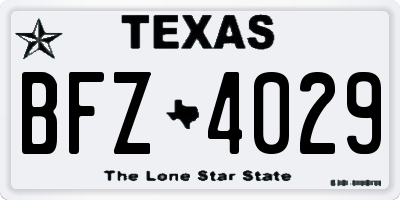 TX license plate BFZ4029