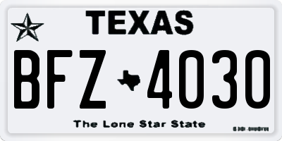 TX license plate BFZ4030