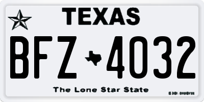 TX license plate BFZ4032