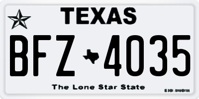 TX license plate BFZ4035
