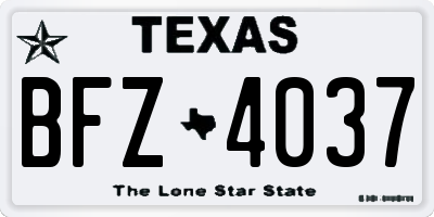 TX license plate BFZ4037