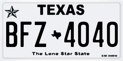 TX license plate BFZ4040