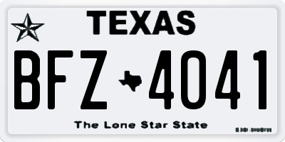 TX license plate BFZ4041