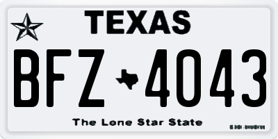TX license plate BFZ4043