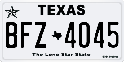 TX license plate BFZ4045