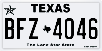 TX license plate BFZ4046