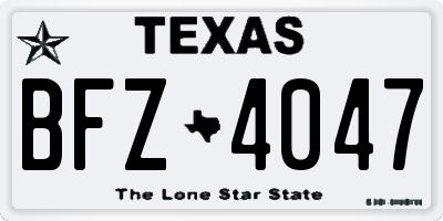 TX license plate BFZ4047