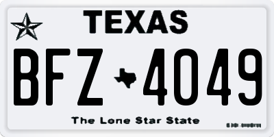 TX license plate BFZ4049
