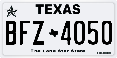 TX license plate BFZ4050