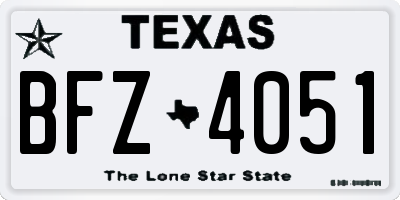 TX license plate BFZ4051