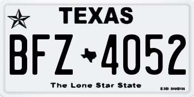 TX license plate BFZ4052
