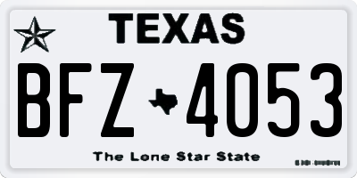 TX license plate BFZ4053