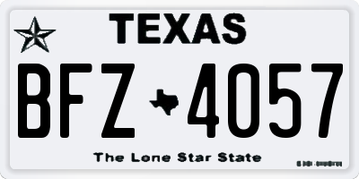 TX license plate BFZ4057