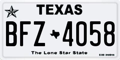 TX license plate BFZ4058