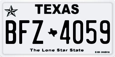 TX license plate BFZ4059