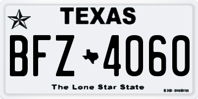 TX license plate BFZ4060