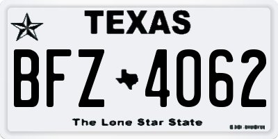 TX license plate BFZ4062