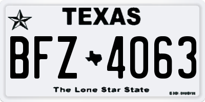 TX license plate BFZ4063
