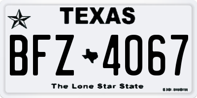 TX license plate BFZ4067