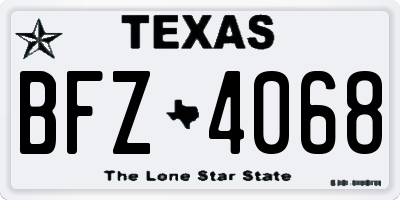 TX license plate BFZ4068