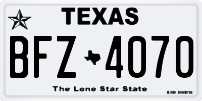TX license plate BFZ4070