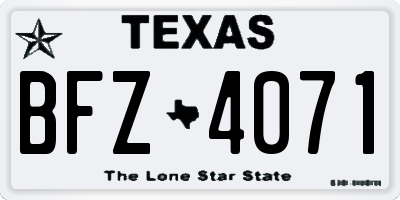 TX license plate BFZ4071