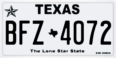 TX license plate BFZ4072
