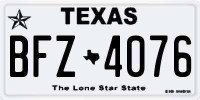 TX license plate BFZ4076