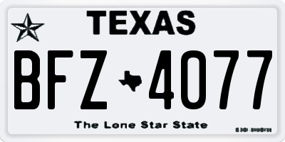 TX license plate BFZ4077