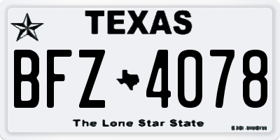 TX license plate BFZ4078