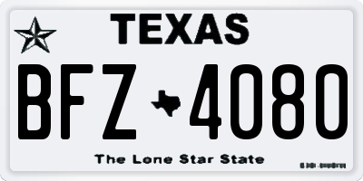 TX license plate BFZ4080
