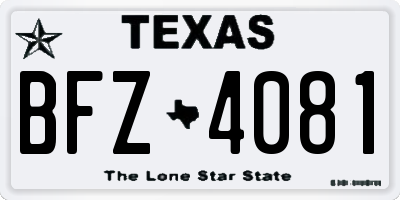 TX license plate BFZ4081