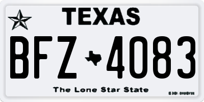 TX license plate BFZ4083