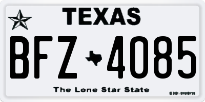 TX license plate BFZ4085