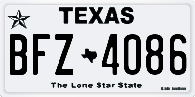 TX license plate BFZ4086