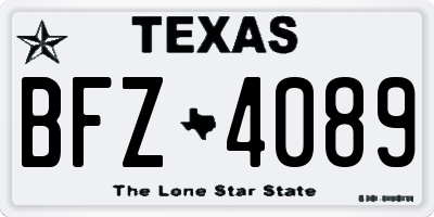 TX license plate BFZ4089