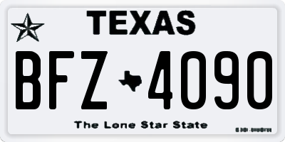 TX license plate BFZ4090