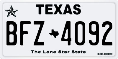 TX license plate BFZ4092