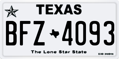TX license plate BFZ4093