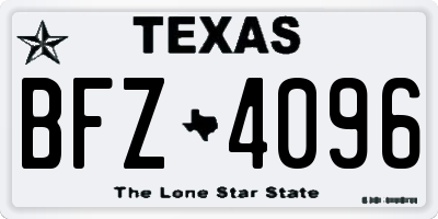 TX license plate BFZ4096