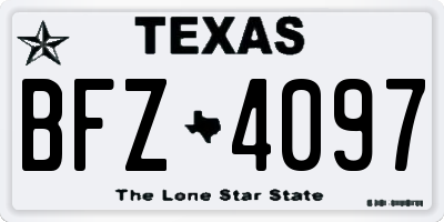 TX license plate BFZ4097