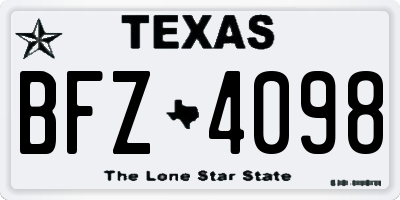 TX license plate BFZ4098
